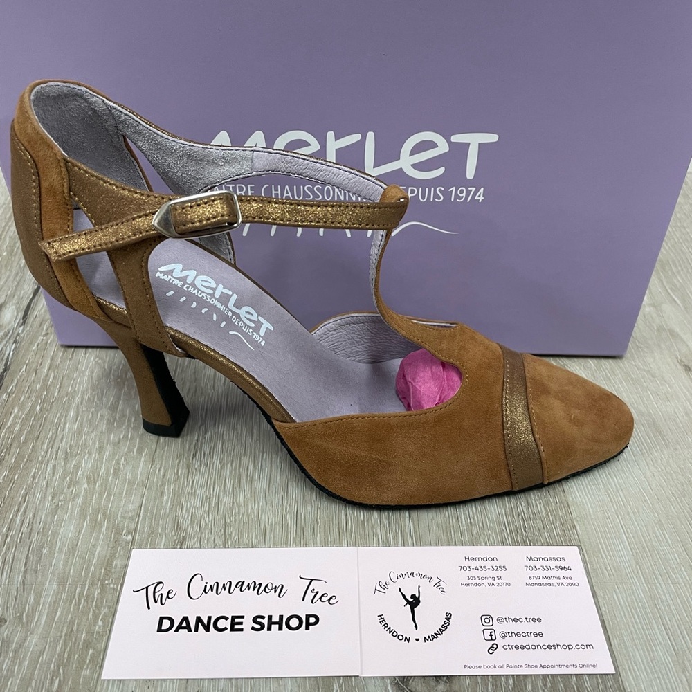Merlet Luna Ballroom Shoe in Cognac